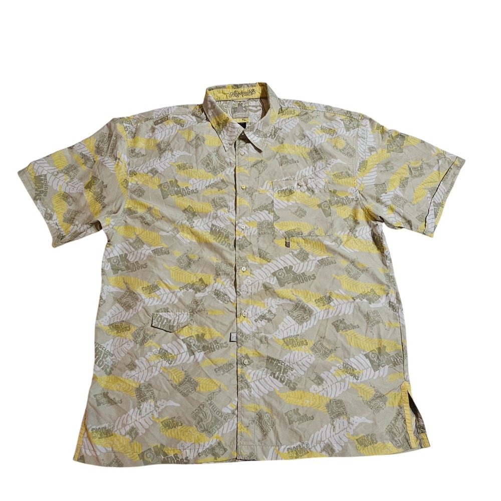 Akademiks Shirt 3XL SS Graphic Print Button Up Casual Hip Hop Street Wear AKDMKS